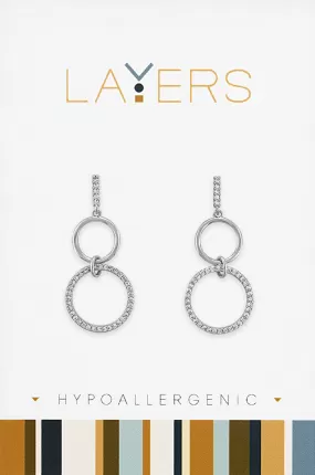 Layers Silver Double Circle Hypoallergenic Earrings: Stylish Comfort for Sensitive Ears