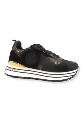 LIU JO Maxi Wonder 01 Glitter Sneaker Donna Black BF2095PX253