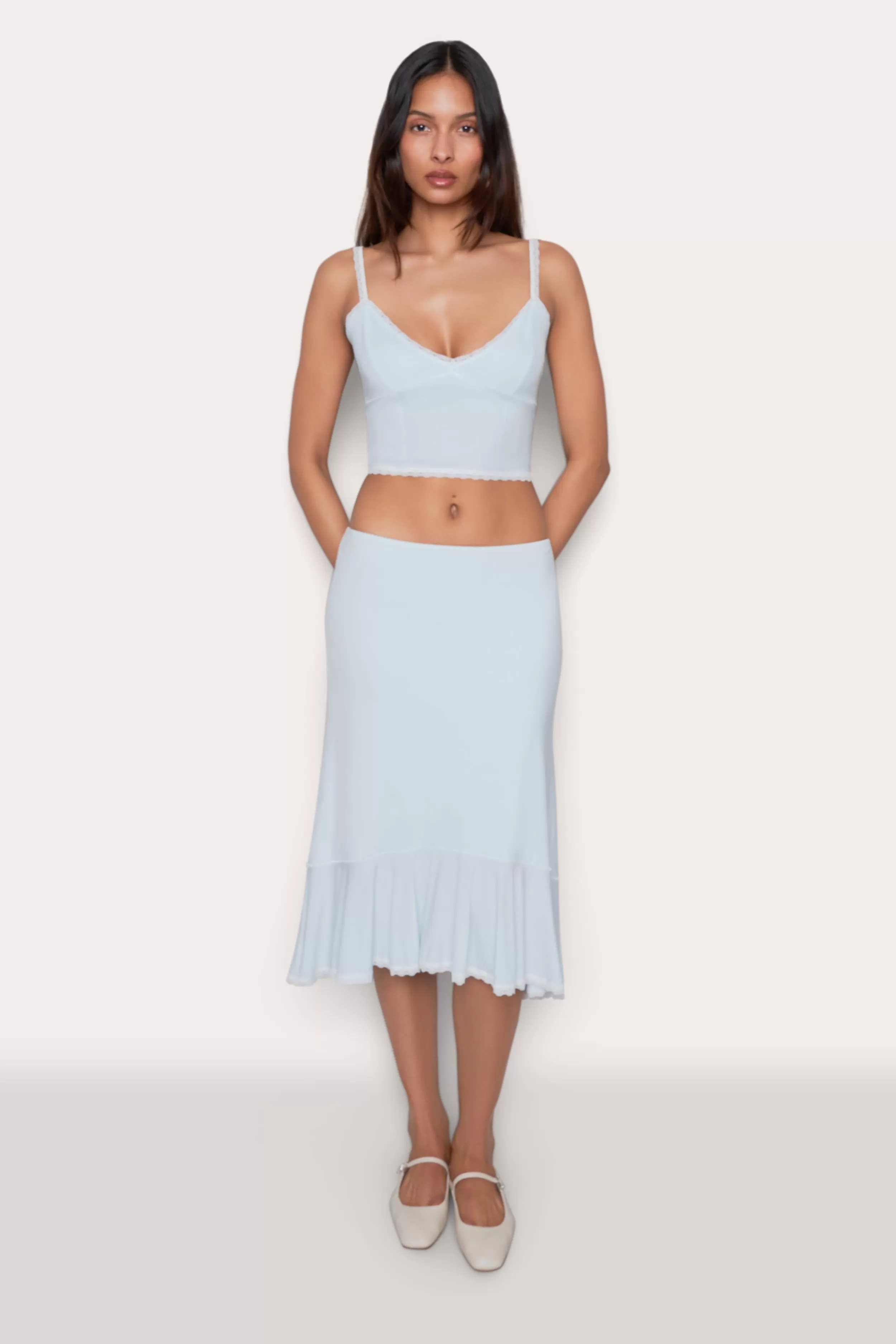 Low Rise Dainty Midi Skirt