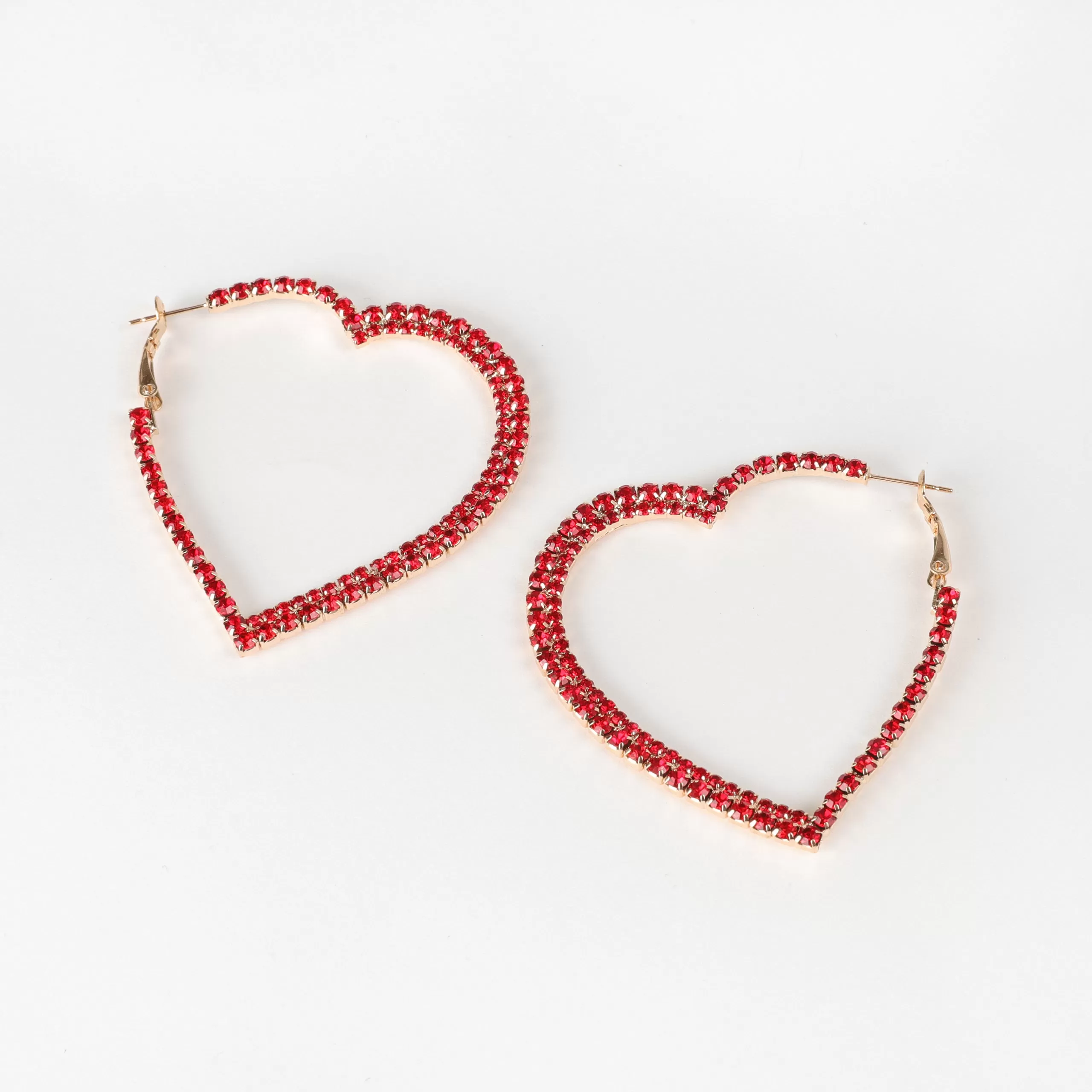 Maira's Rhinestone Heart Hoop Earrings