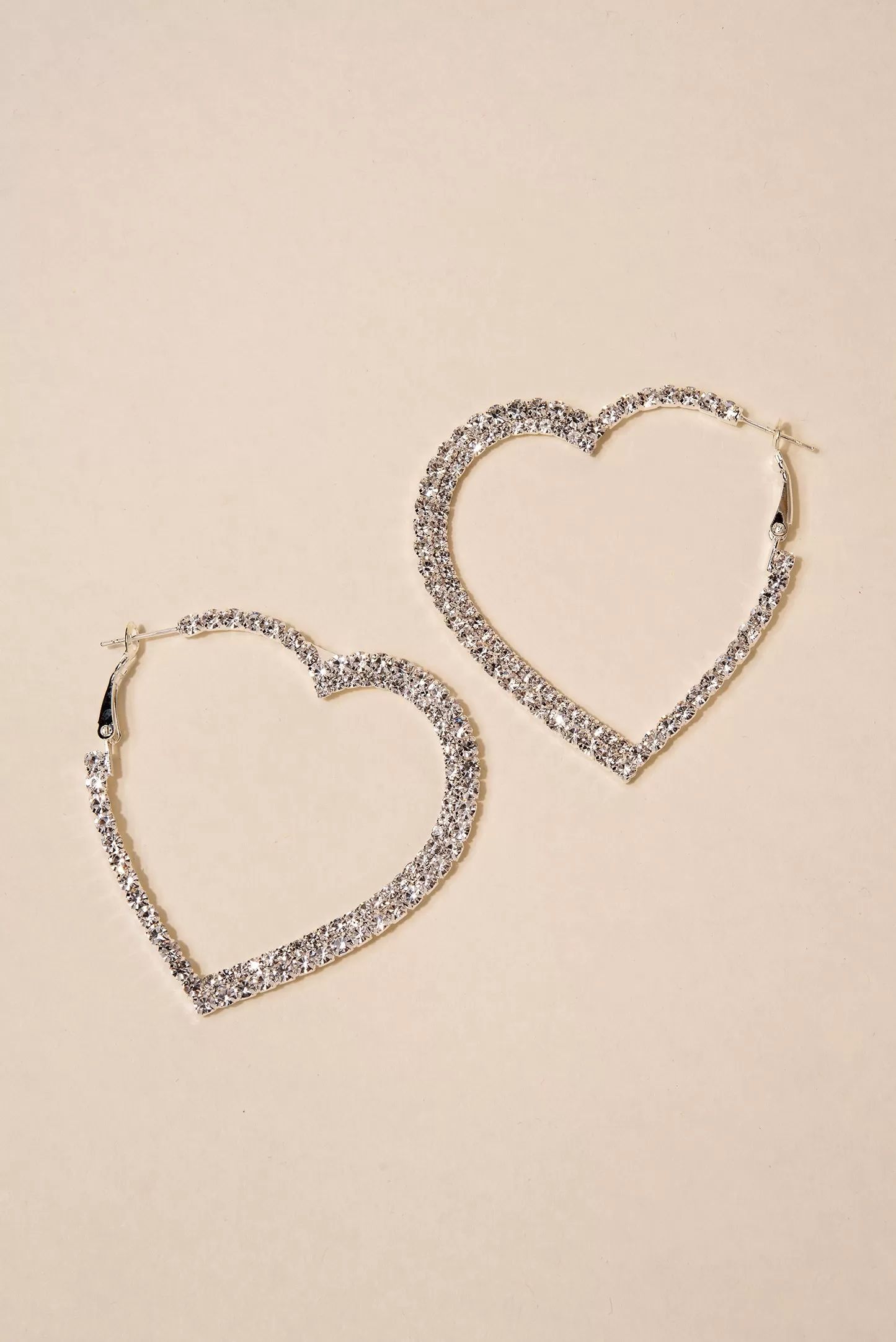 Maira's Rhinestone Heart Hoop Earrings