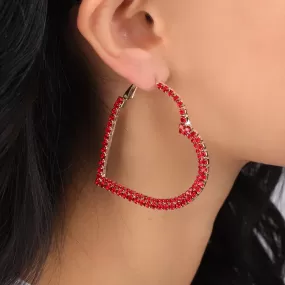 Maira's Rhinestone Heart Hoop Earrings