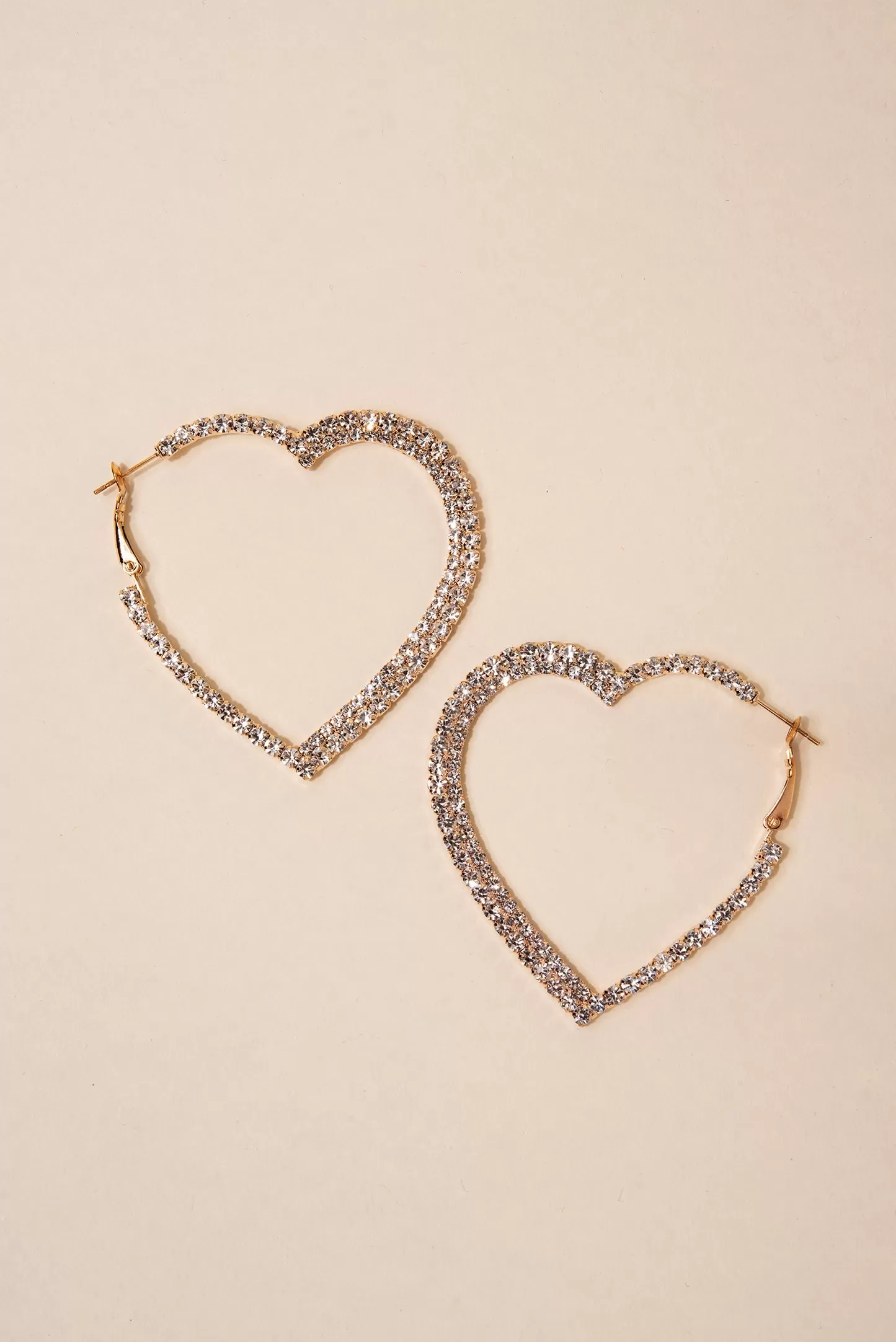 Maira's Rhinestone Heart Hoop Earrings