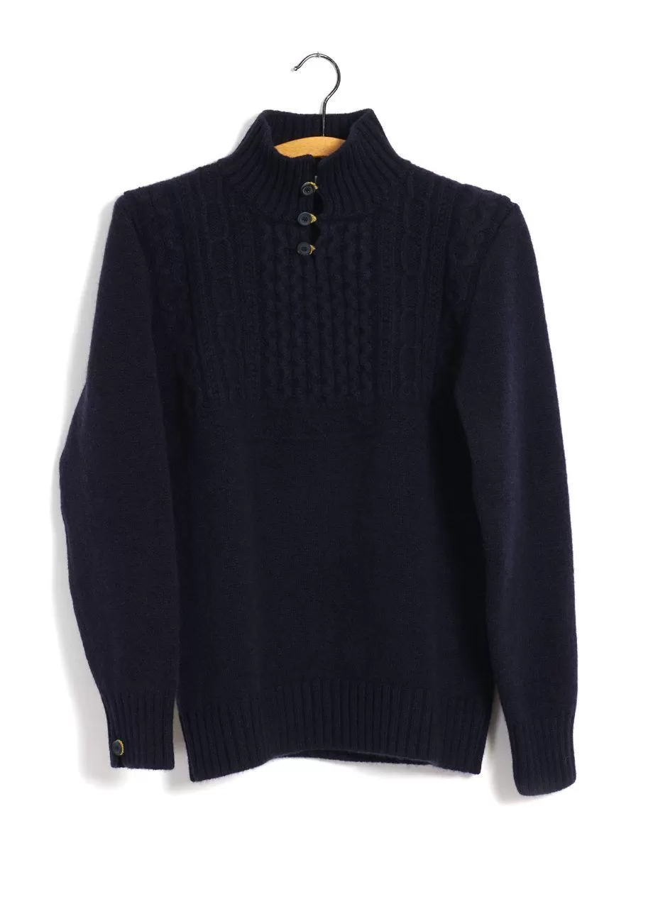 MAIRTÍN BEAG | Merino Wool Button-up Knit | Nocturne