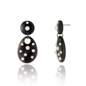 MCL Design Statement Earrings with Sterling Silver & White Pearls