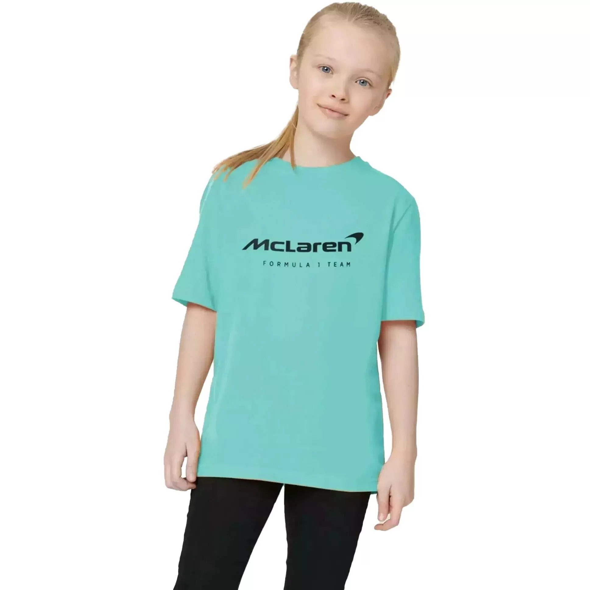 McLaren F1 Kids Miami Neon Logo T-Shirt-Vice Blue/Aqua Sky