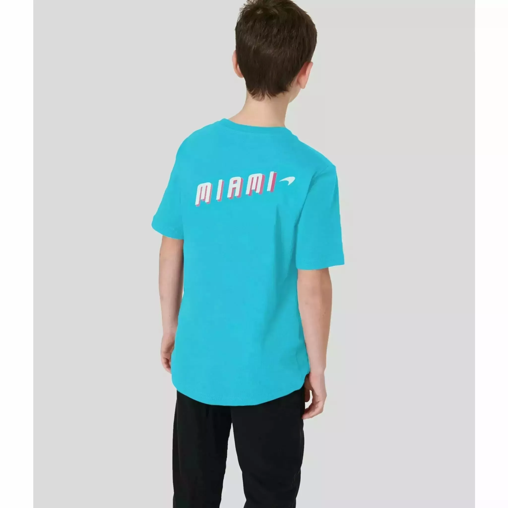 McLaren F1 Kids Miami Neon Logo T-Shirt-Vice Blue/Aqua Sky