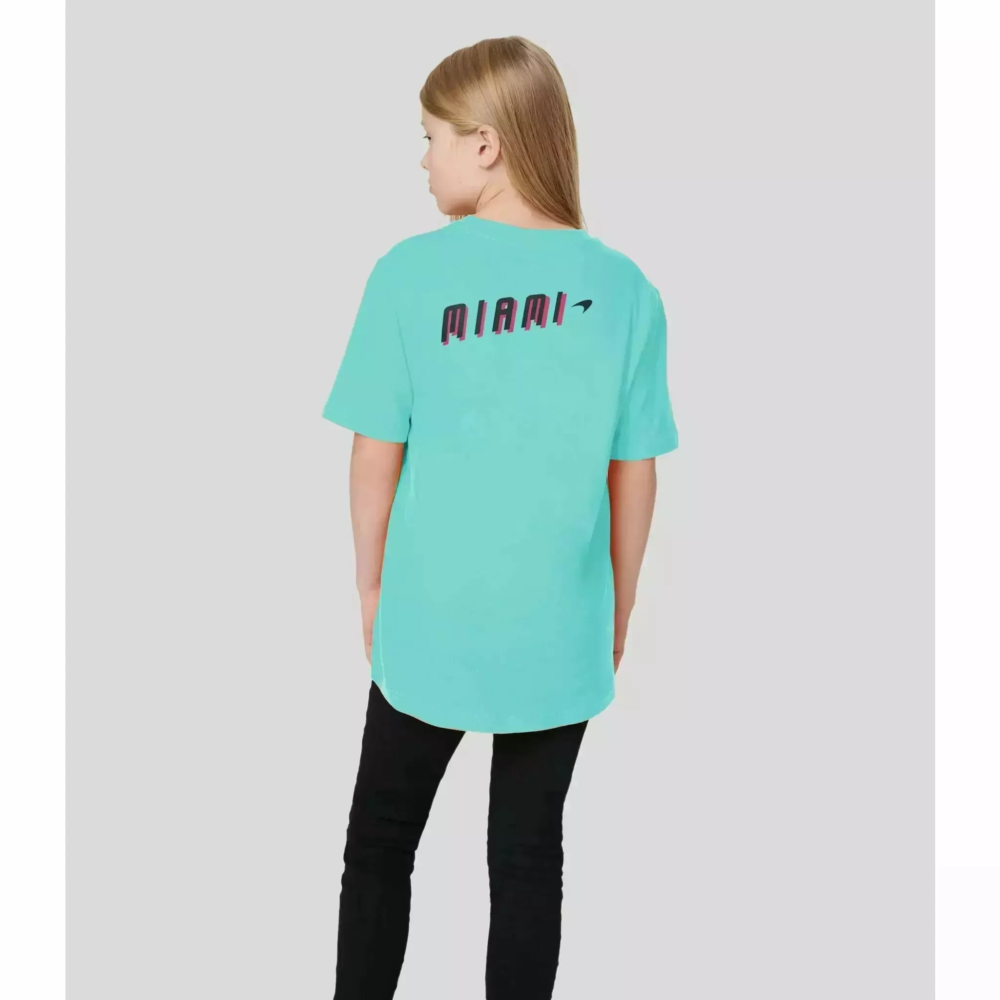 McLaren F1 Kids Miami Neon Logo T-Shirt-Vice Blue/Aqua Sky