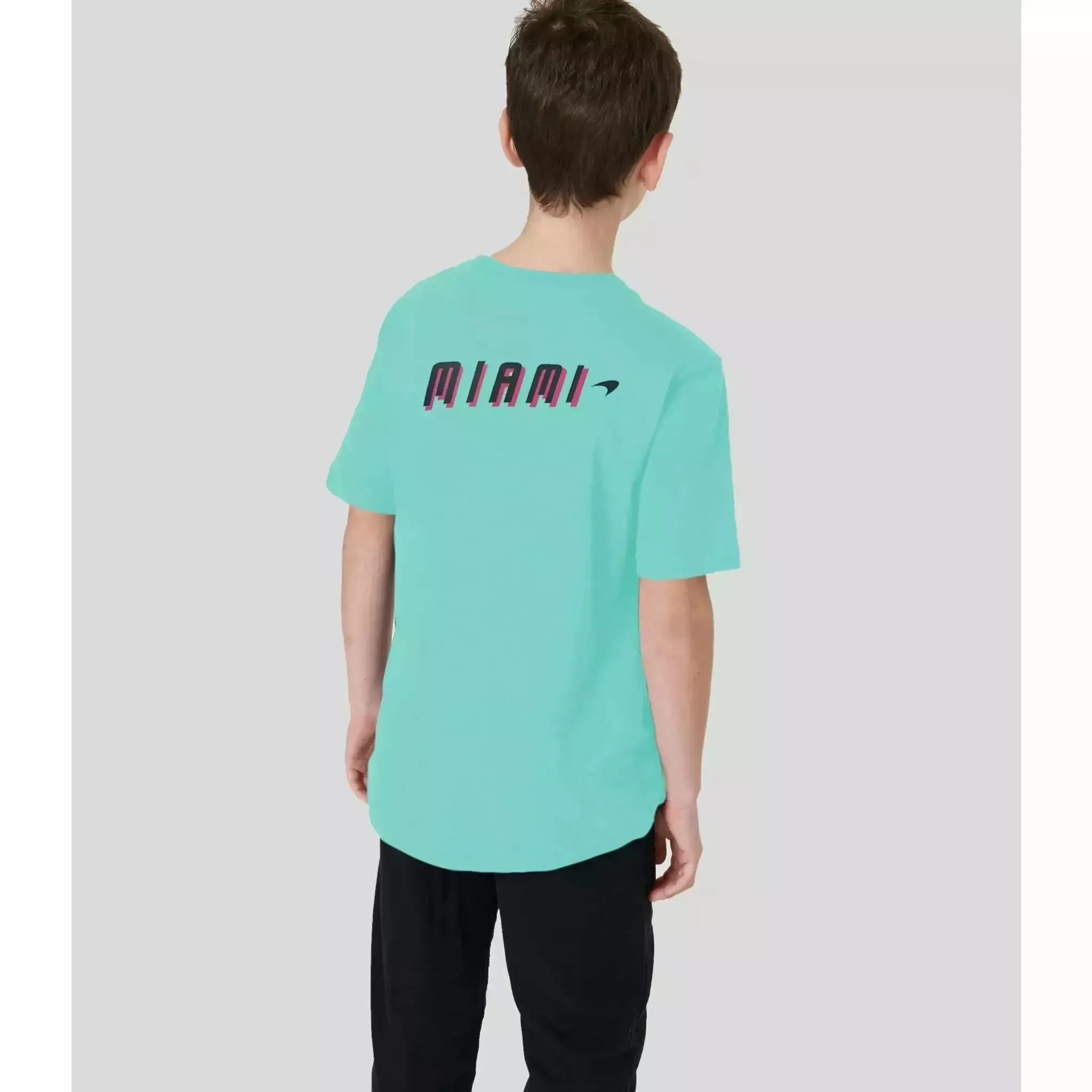 McLaren F1 Kids Miami Neon Logo T-Shirt-Vice Blue/Aqua Sky