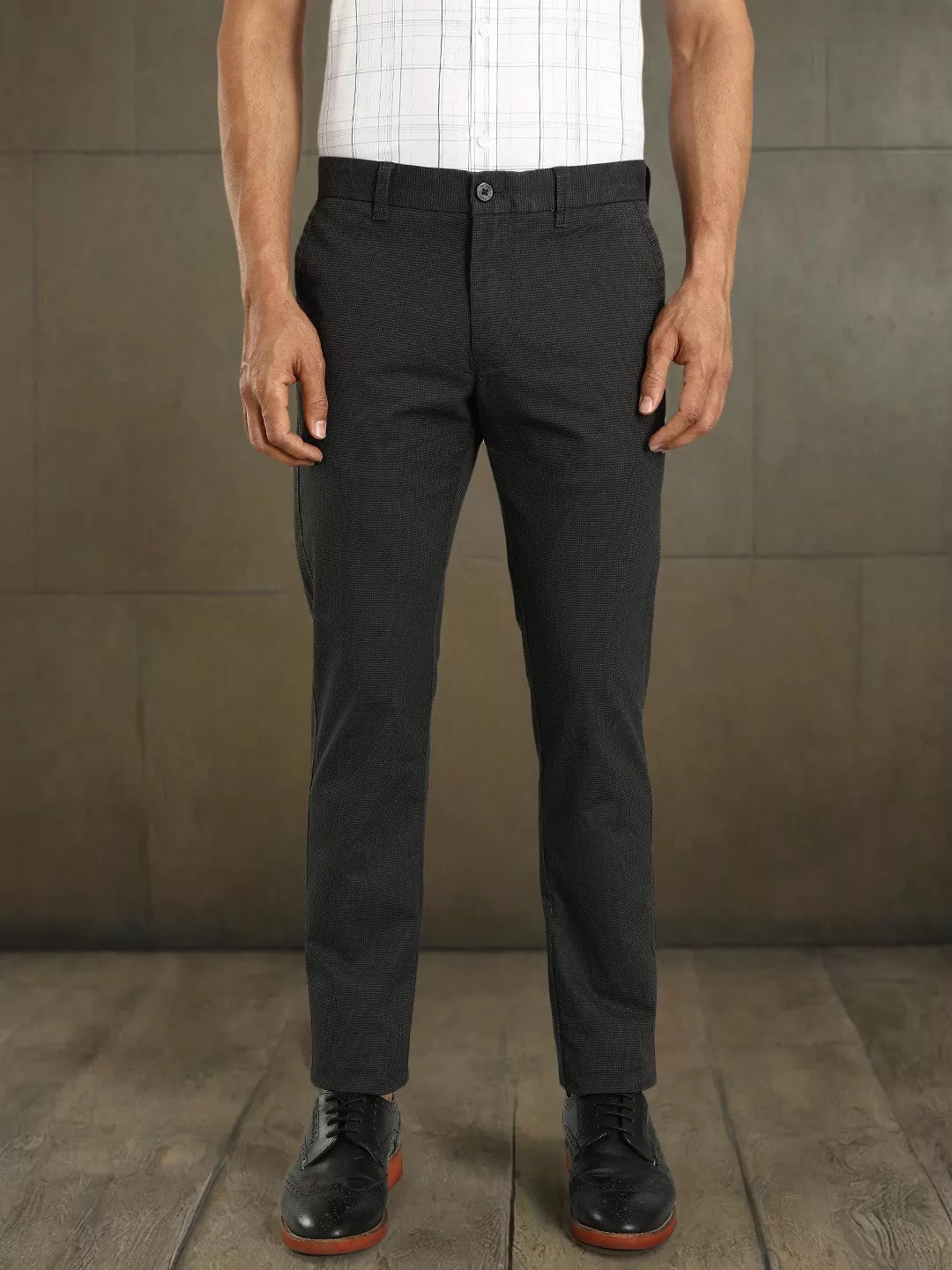 Men Brooklyn Fit Cotton Blend Trouser