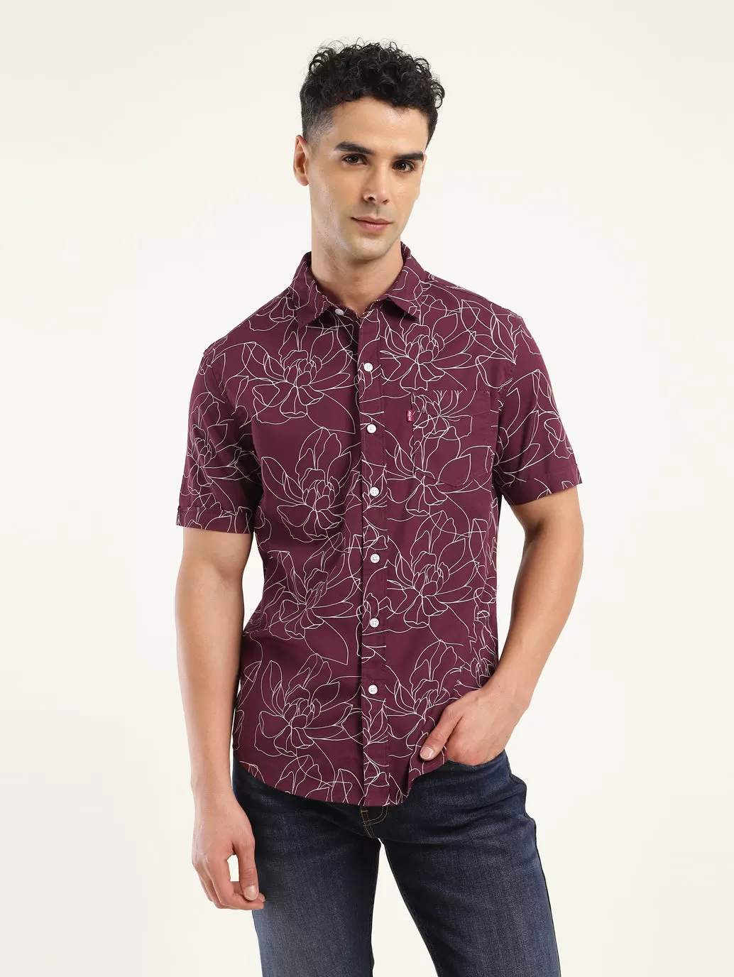 Men's All Over Printed Slim Fit Shirt