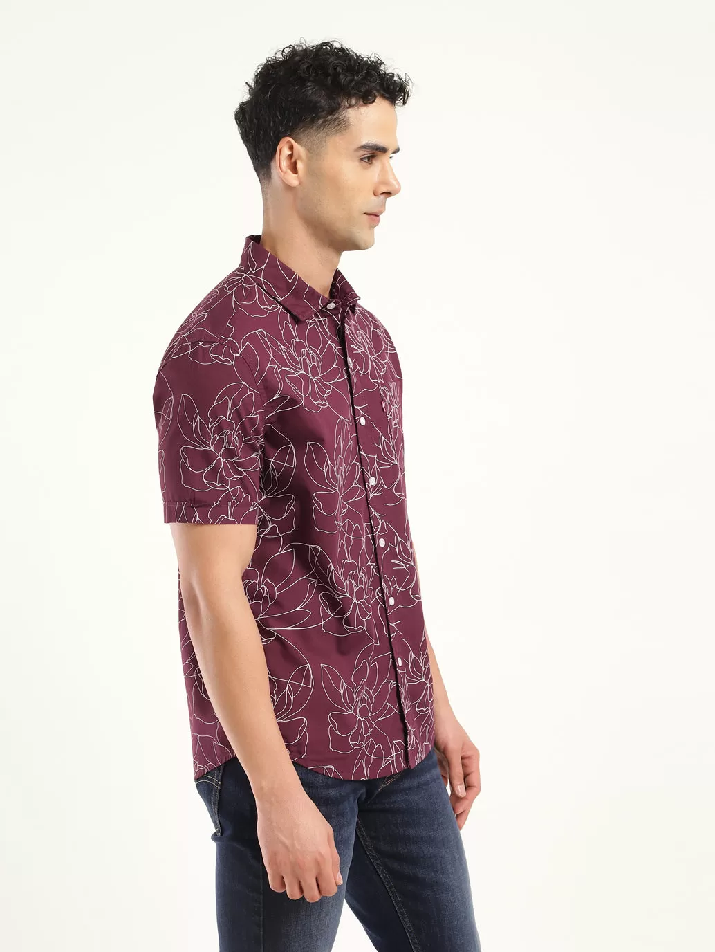 Men's All Over Printed Slim Fit Shirt