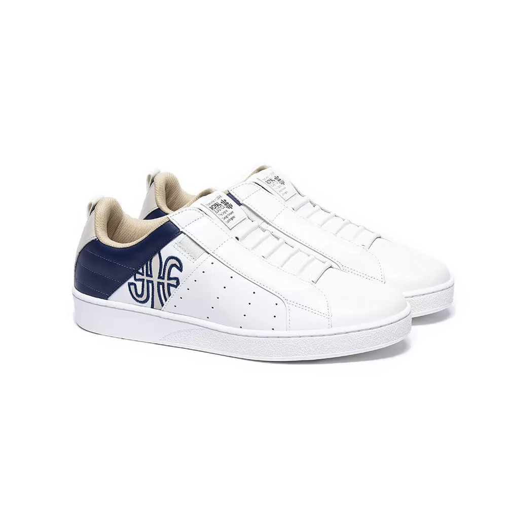 Men's Icon Manhood White Blue Leather Sneakers 02094-050