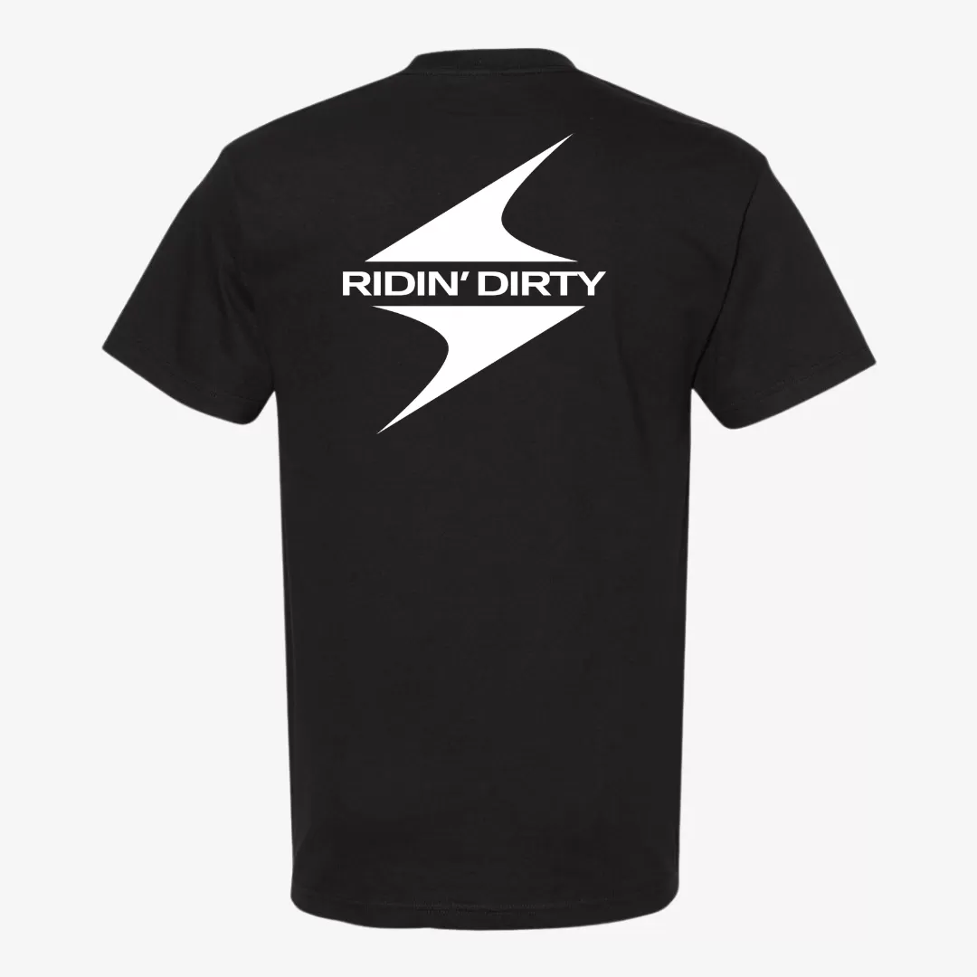 mens ridin' dirty trak logo s/s tee (black)