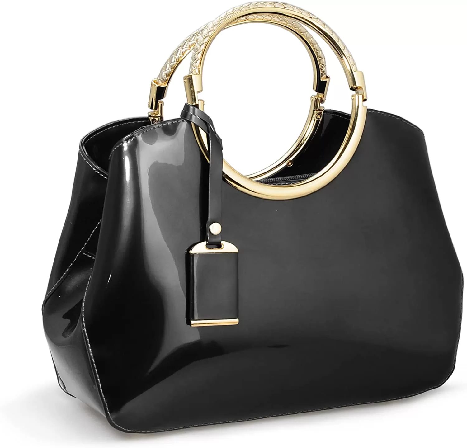 Metal Grip Structured  Handbag