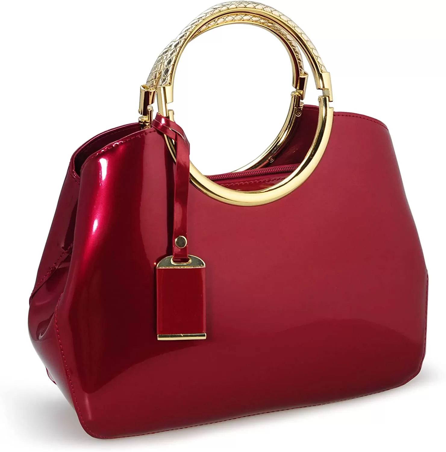 Metal Grip Structured  Handbag