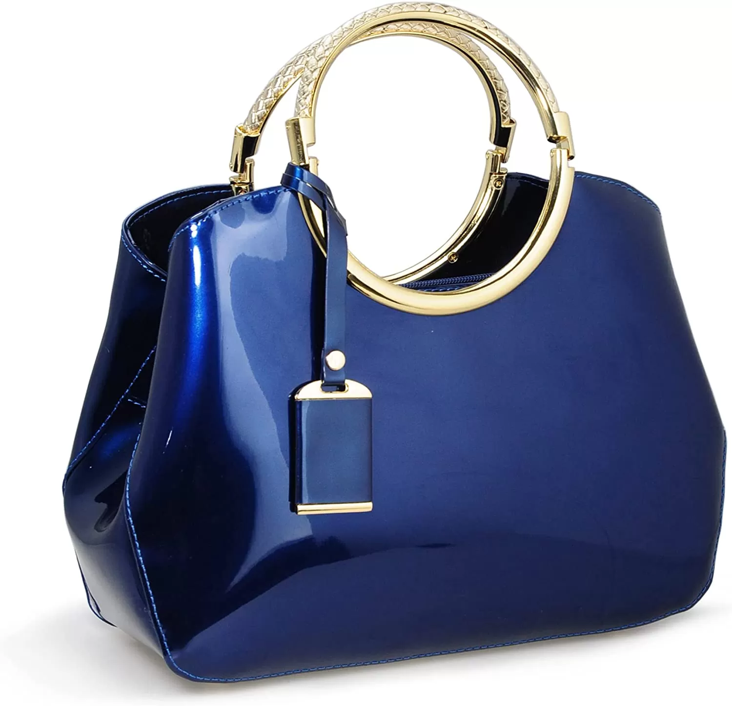 Metal Grip Structured  Handbag