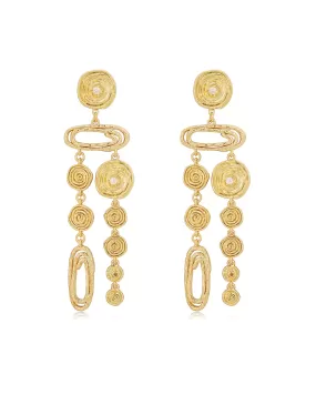 Molten Disc Statement Earrings- Gold