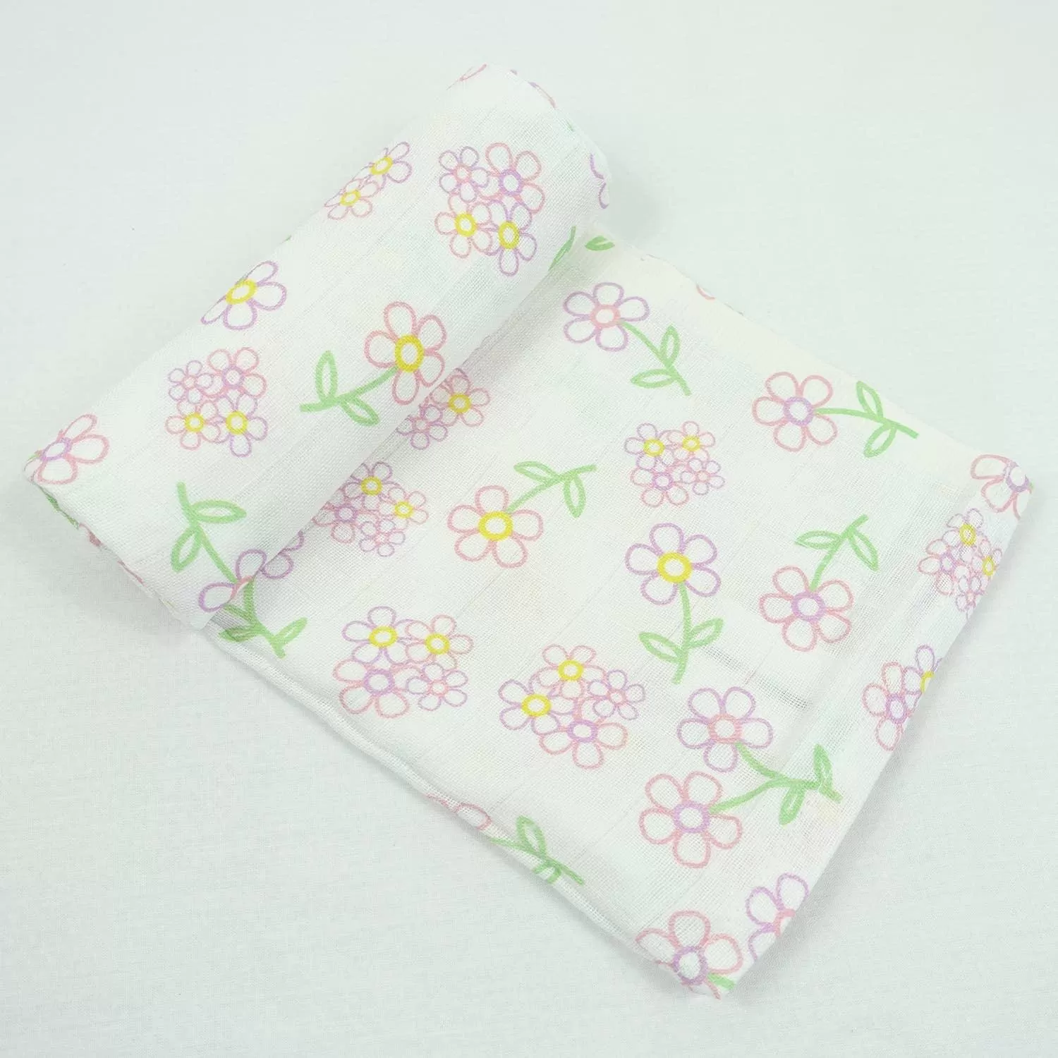 MuslinZ Bamboo/Organic Cotton Swaddle Blanket Flower