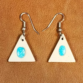 Natural Kingman Turquoise & Serpentine Earrings