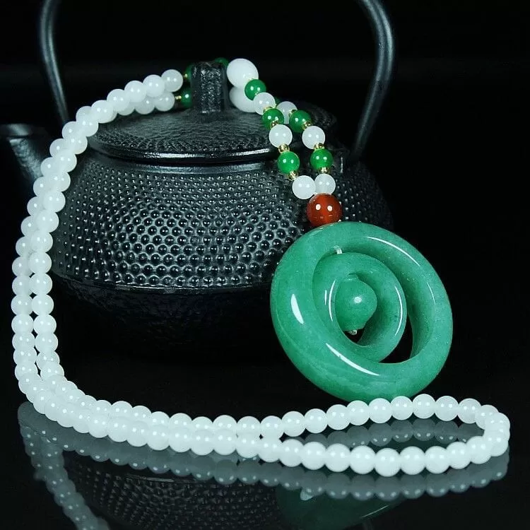 Natural Tanglin Jade Stone Pendant Necklace