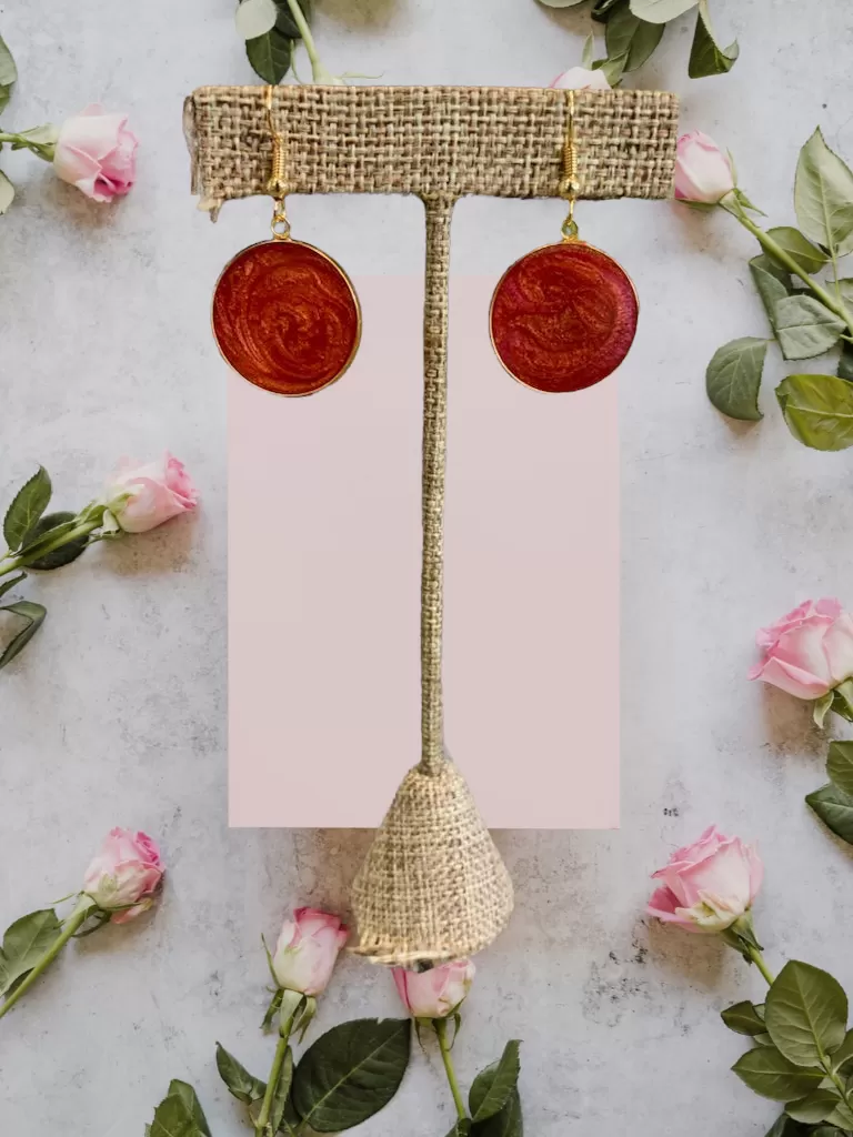 One-of-a-Kind Resin Rose Earrings for Summer & Mother's Day!