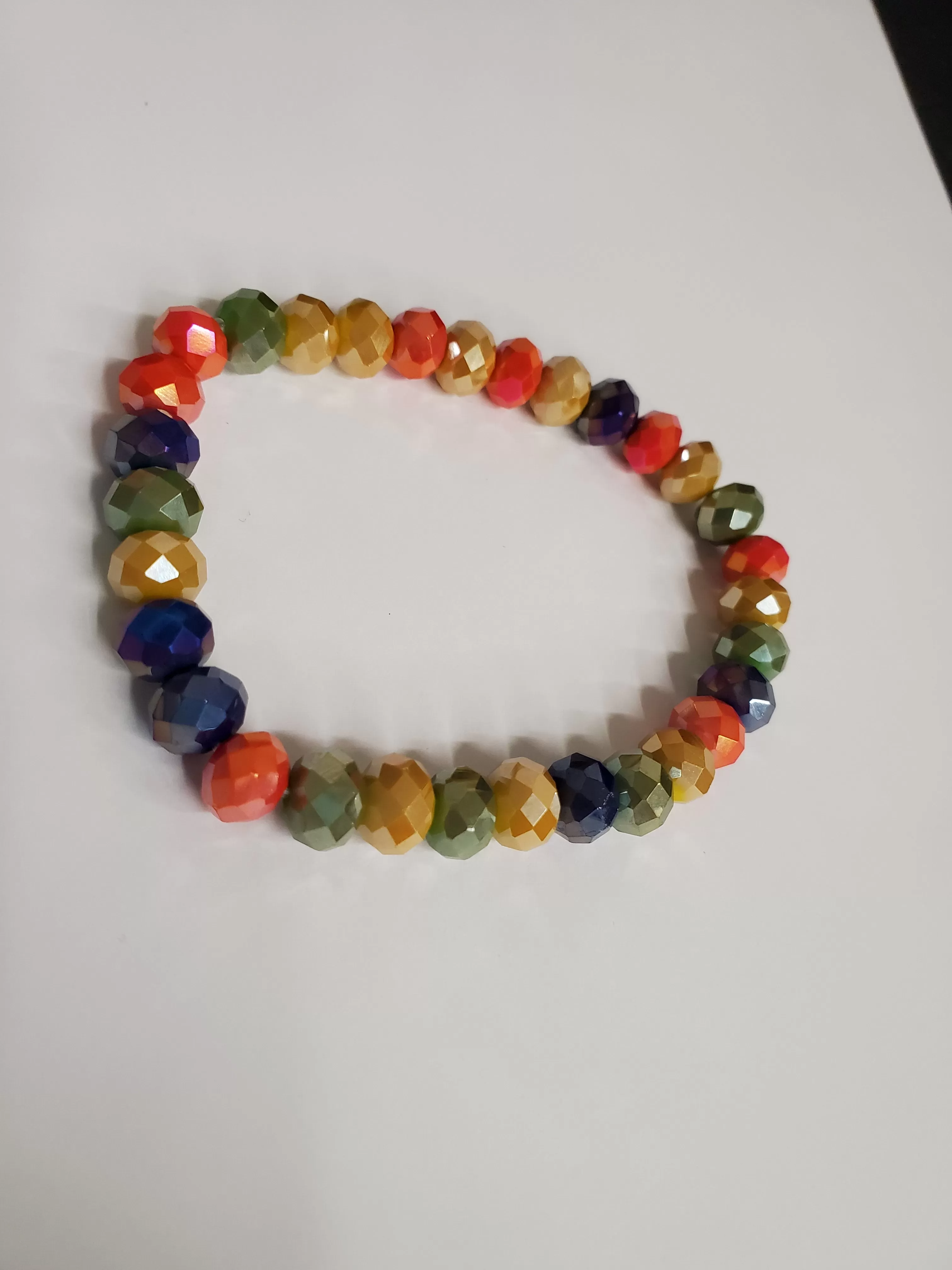 Orange, Mustard, Olive, Purple Mix Crystal Bracelet