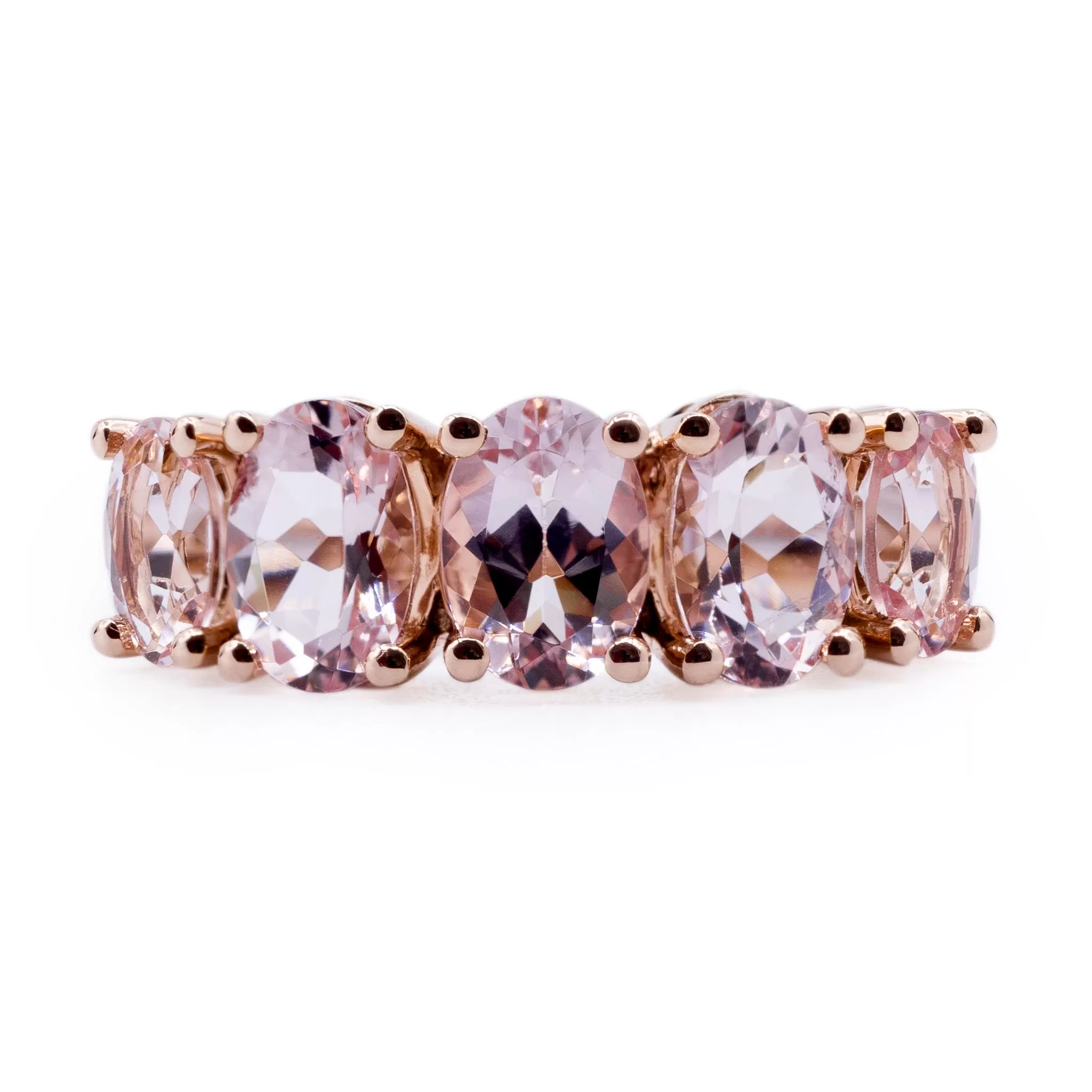 Oval Morganite Five Stone Band