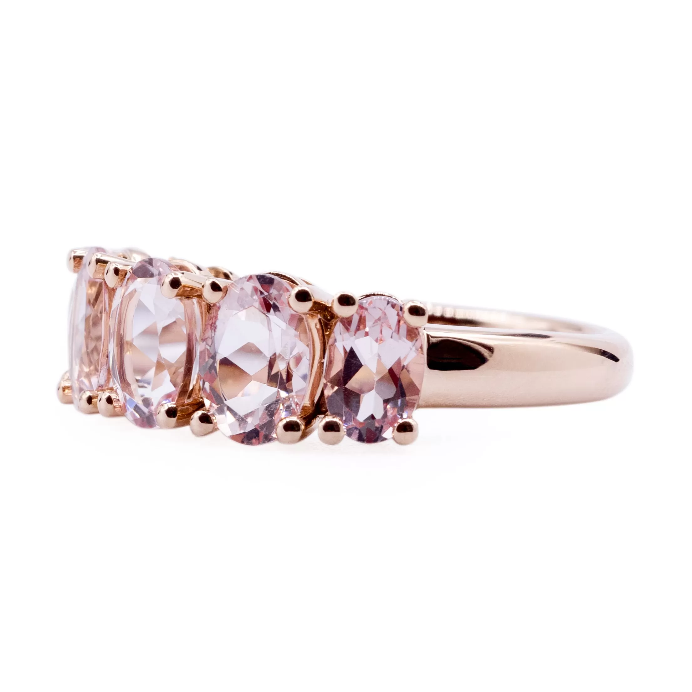 Oval Morganite Five Stone Band