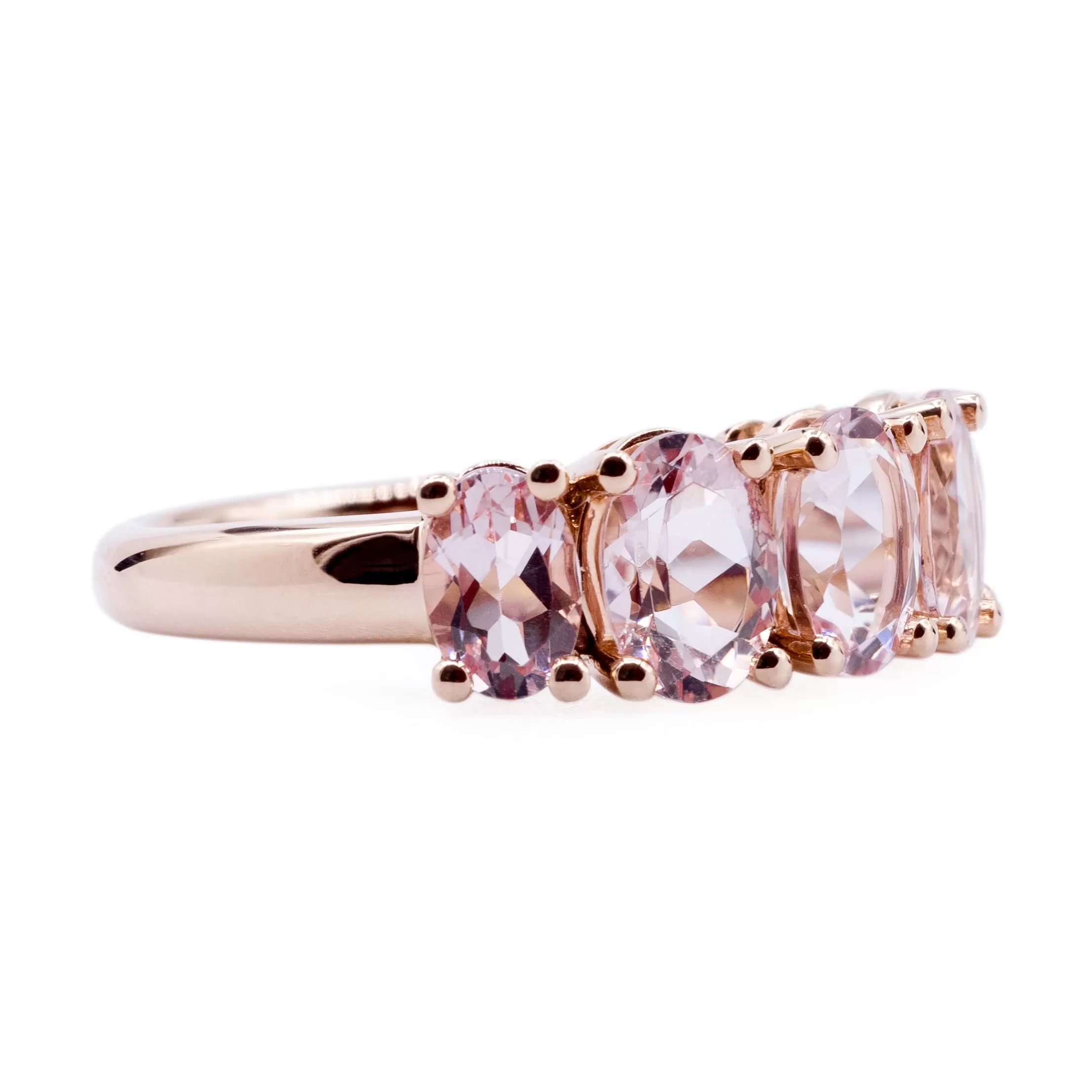 Oval Morganite Five Stone Band