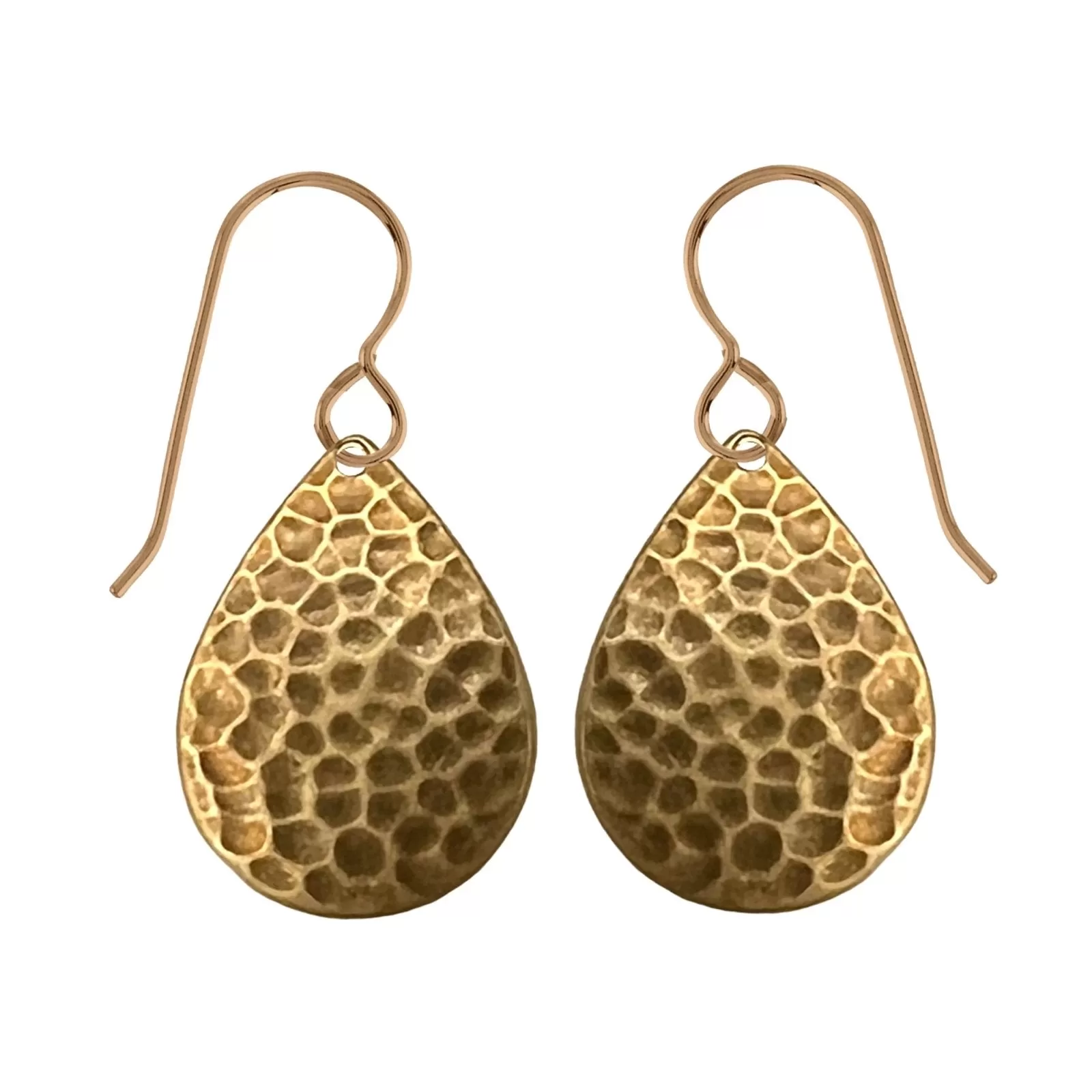 Oxidized Brass Hammered Dangle Earrings