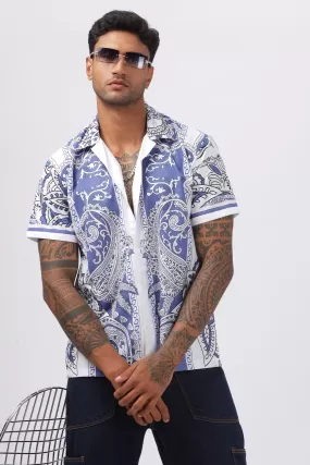 Paisley court printed short sleeve shirt for men