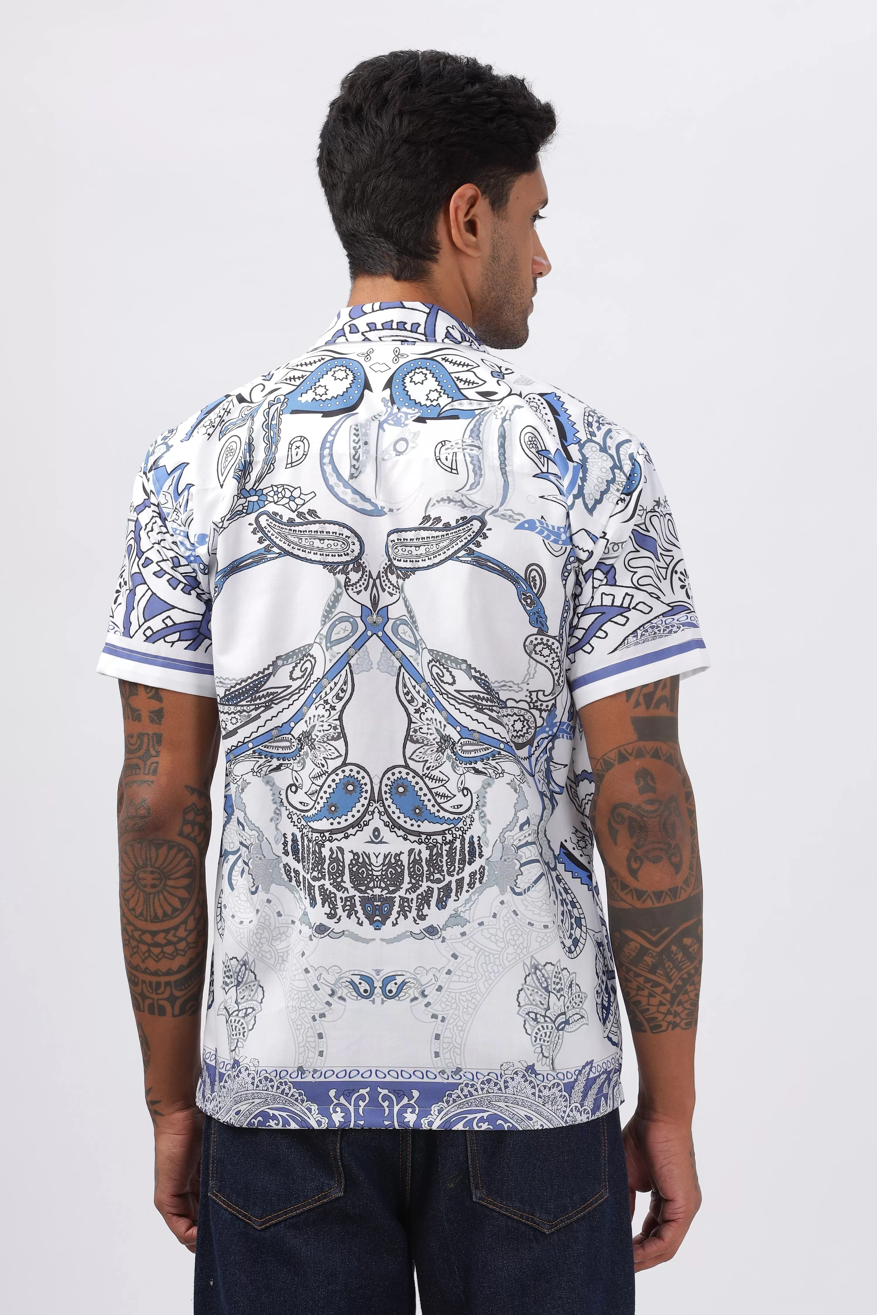 Paisley court printed short sleeve shirt for men