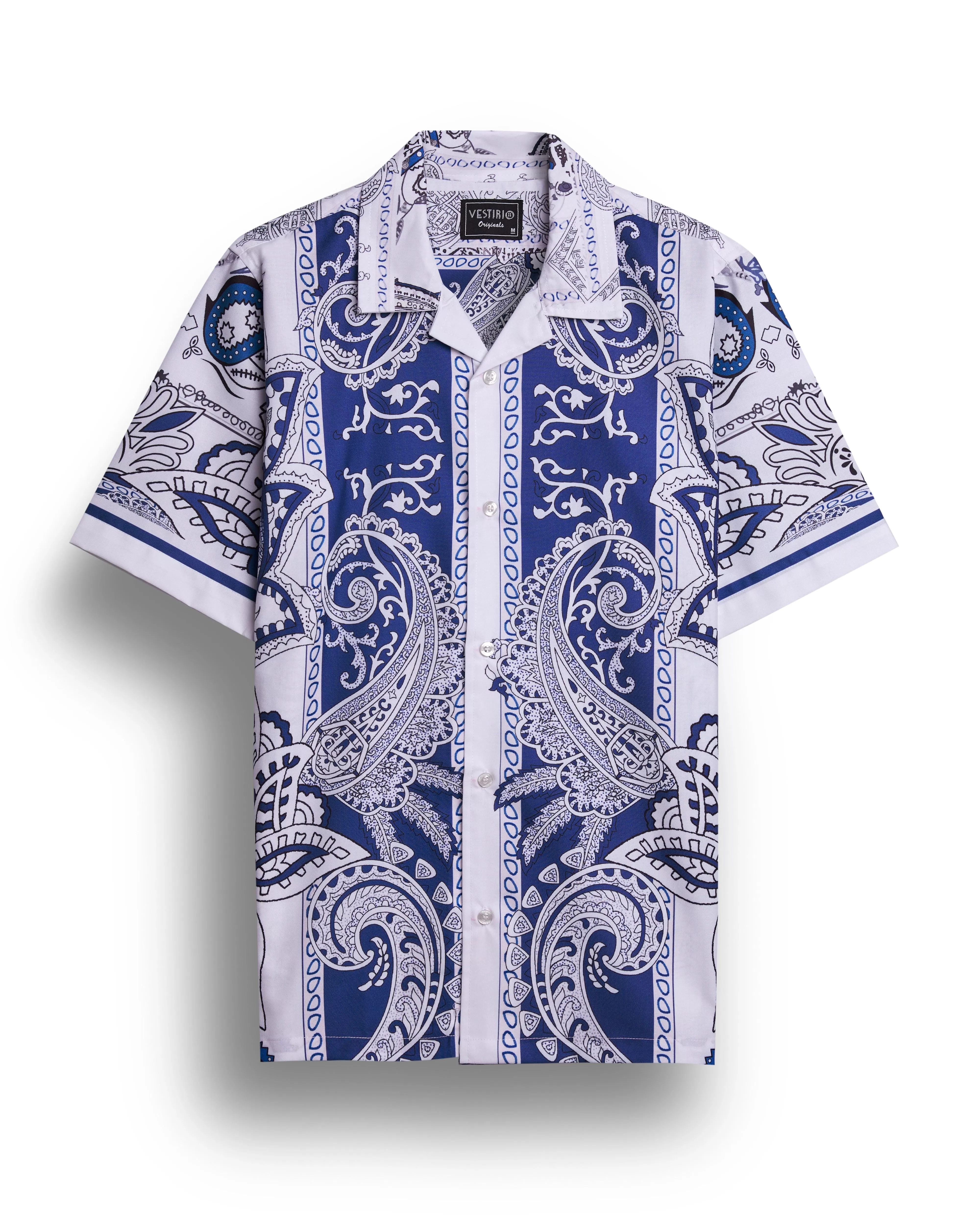 Paisley court printed short sleeve shirt for men