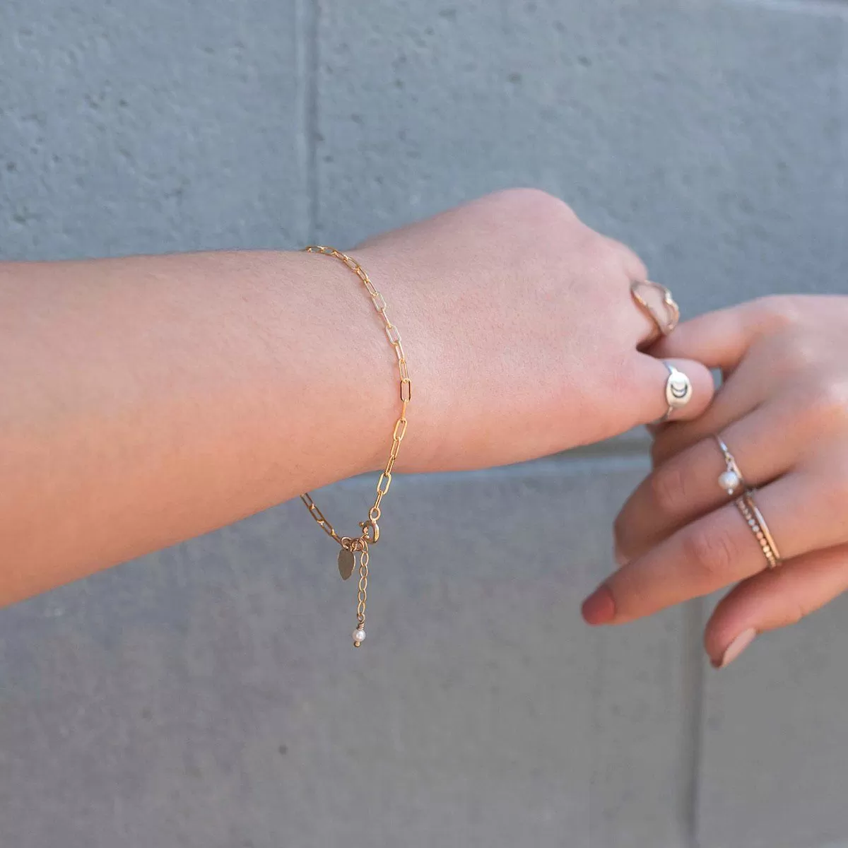 Paperclip Chain Initial Bracelet