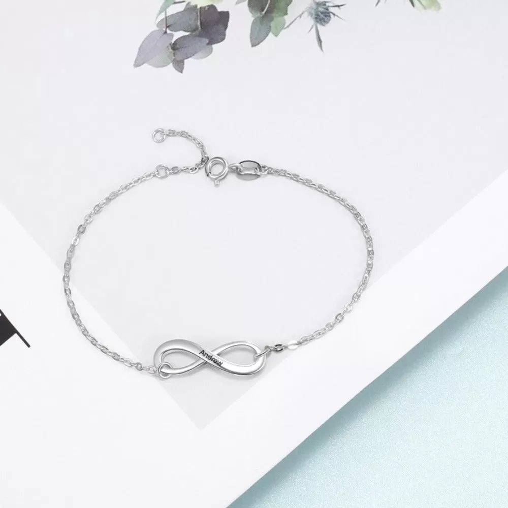 Personalized Infinity Link Chain Bracelets