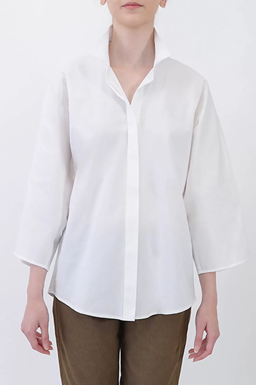 REMI KIMONO SLEEVE SHIRT IN ITALIAN COTTON STRETCH