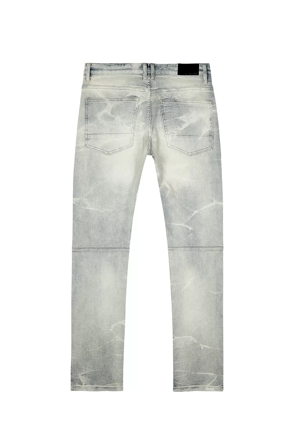 Rip & Repaired Lightning Washed Denim Jeans - Industrial Blue