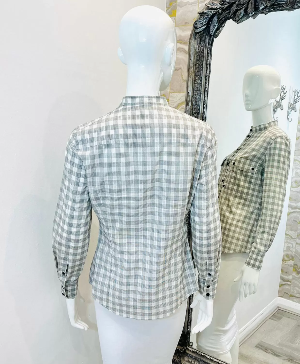 Saint Laurent Checked Cotton Shirt. Size 40FR