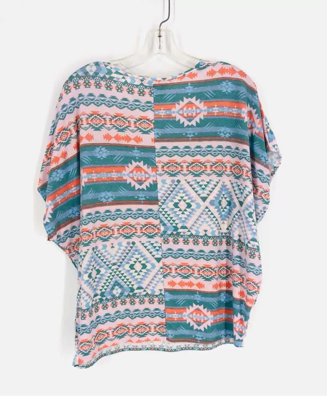 Savanna Jane Size M Blue/Multi Southwestern Tops Top-Short Sleeve