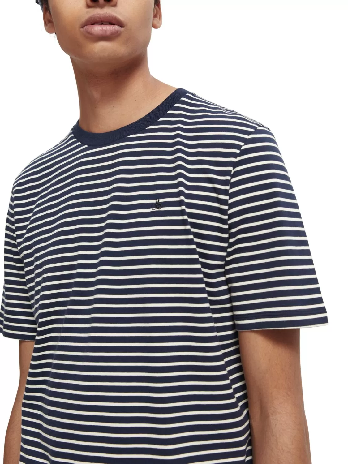 Scotch & Soda -Striped Crewneck Tee - Navy/Cream