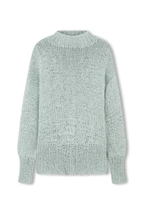 Seaglass Linen Cotton Blend Hand Knit Jumper