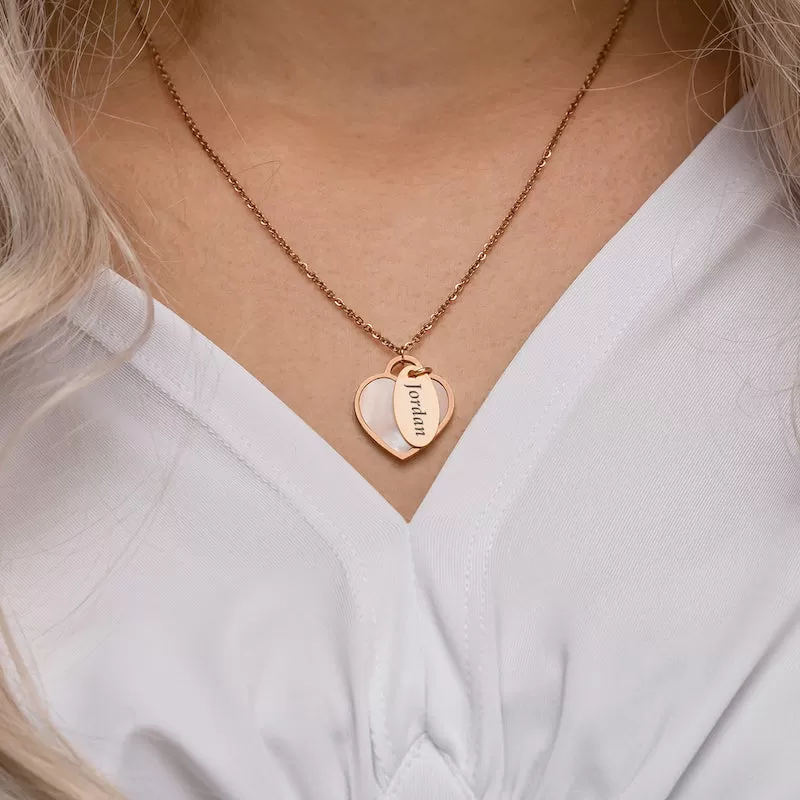 Seashell heart & tag rosé gold