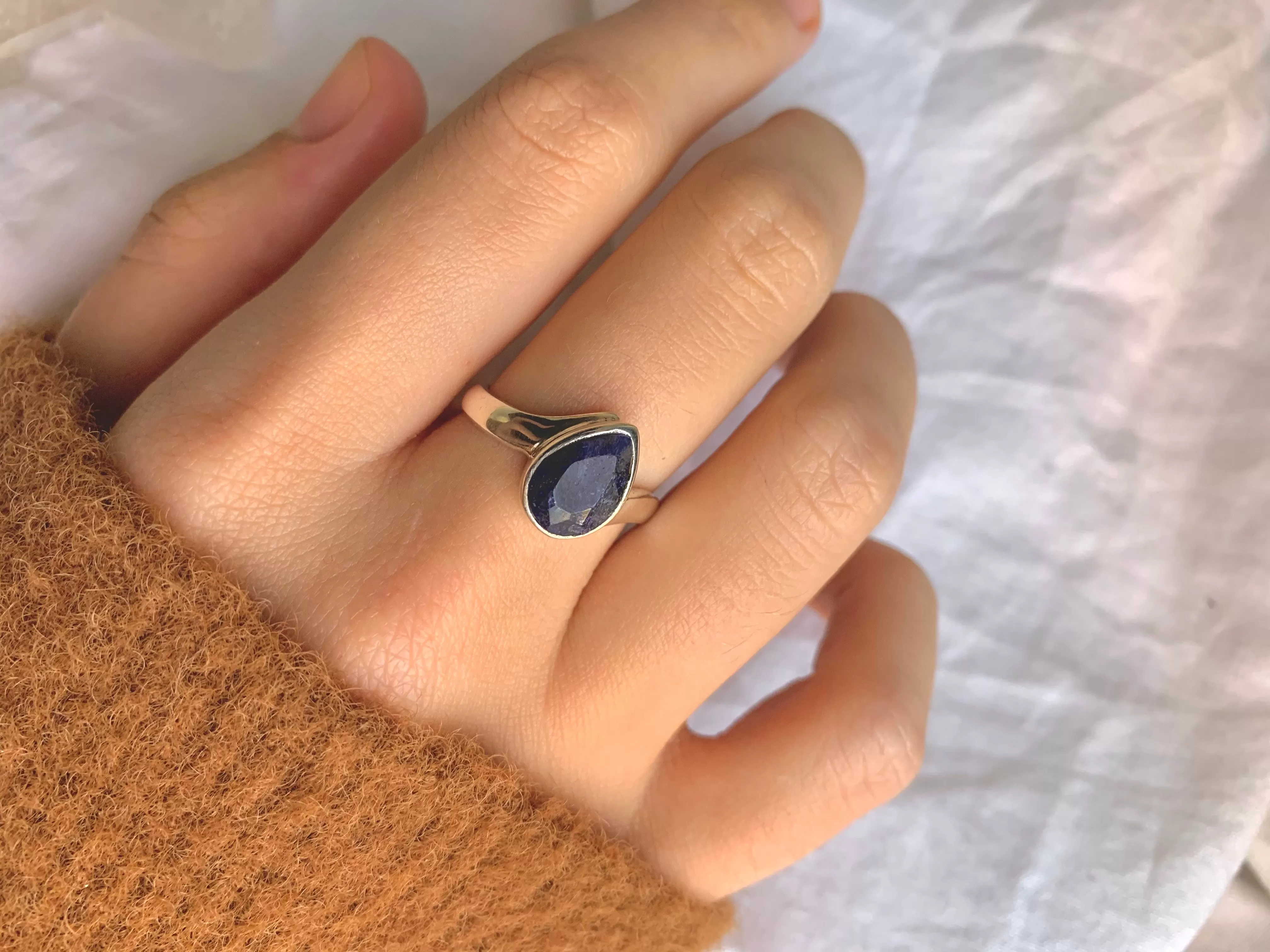 Semi-precious Sapphire Efimia Ring - Teardrop