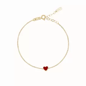 SINGLE ENAMEL  HEART BRACELET