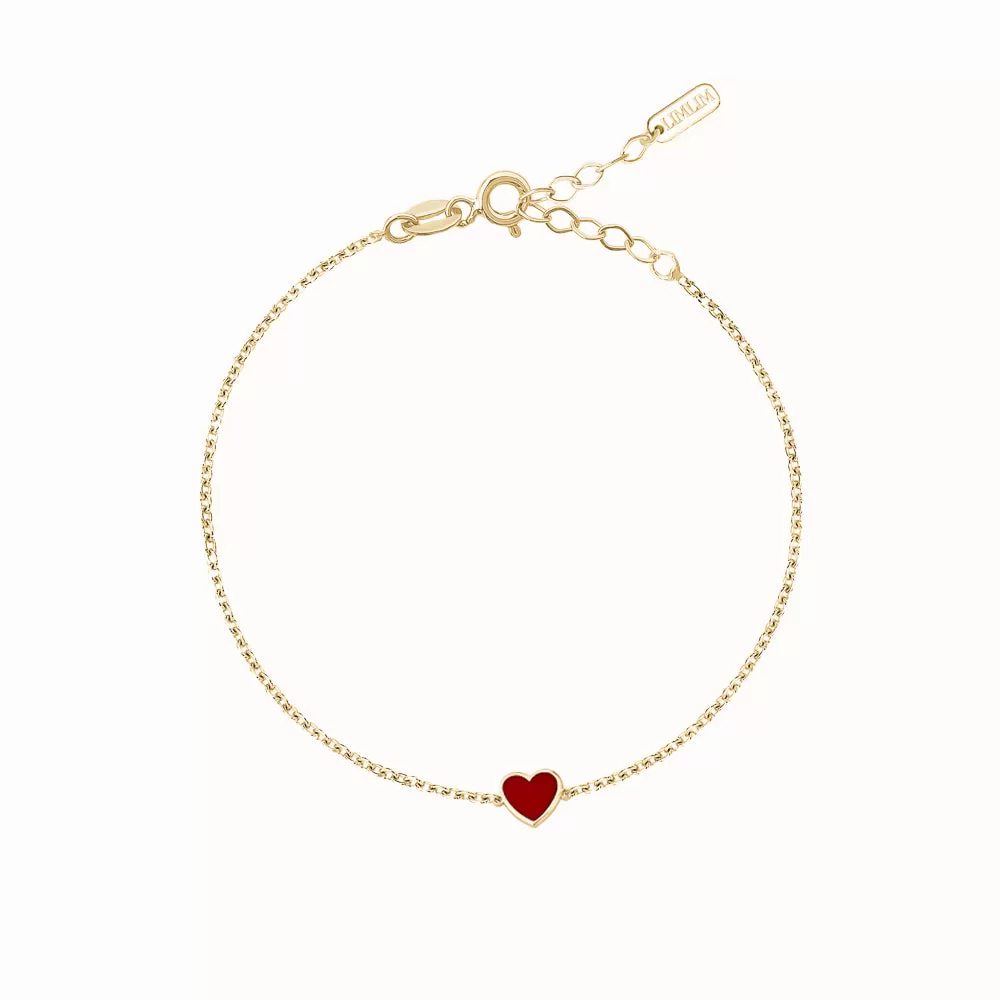 SINGLE ENAMEL  HEART BRACELET