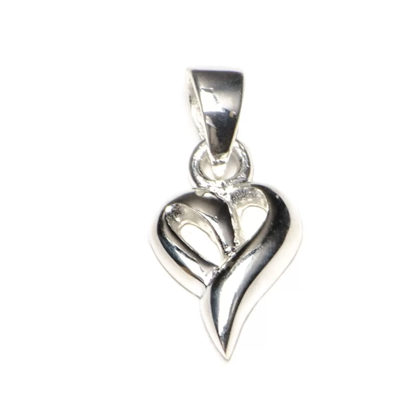 Small Slant Cutout Heart Charm