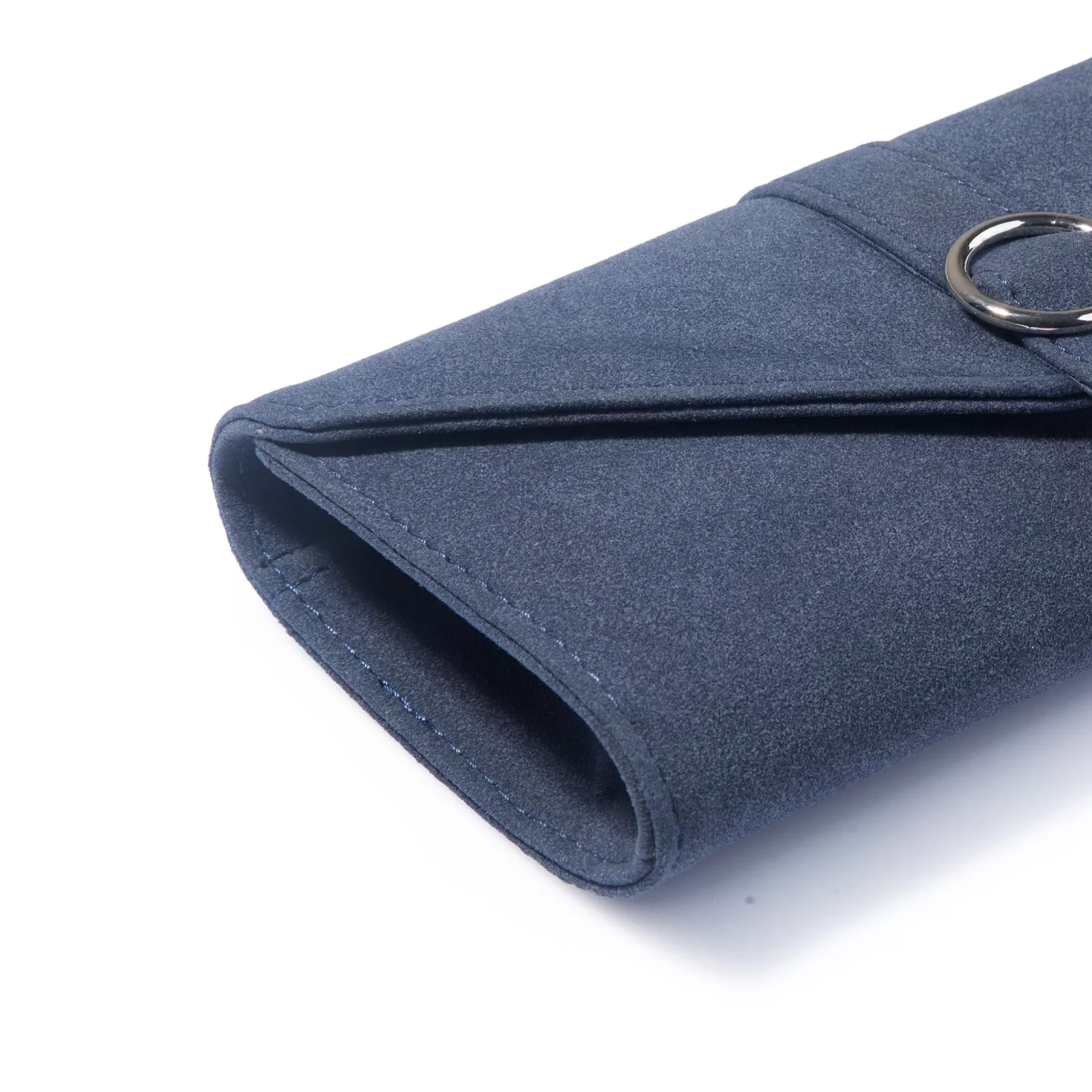 Sonata Blue suede clutch