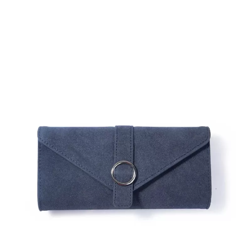 Sonata Blue suede clutch