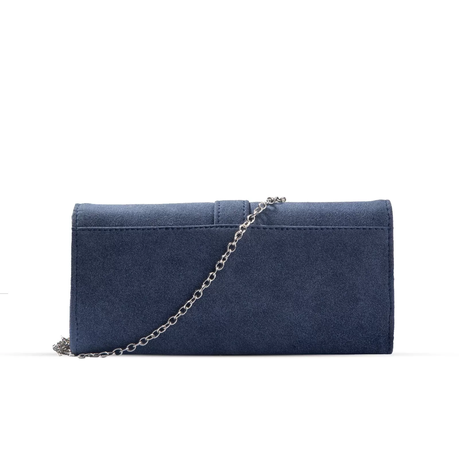 Sonata Blue suede clutch